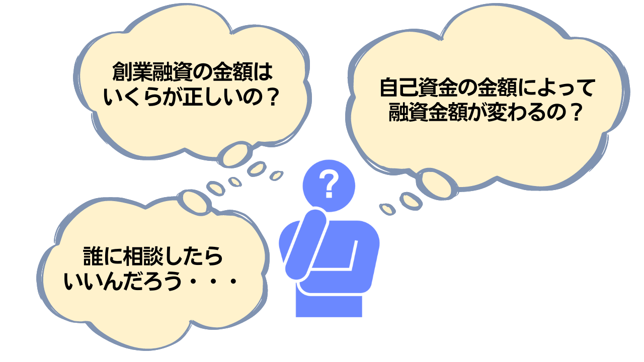 創業融資の金額はいくらが正しいの？自己資金の金額によって融資金額が変わるの？誰に相談したらいいんだろう・・・